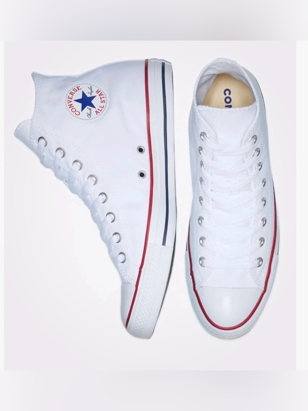New Converse Unisex Chuck Taylor All Star Canvas High Top White Sneakers M10 W12